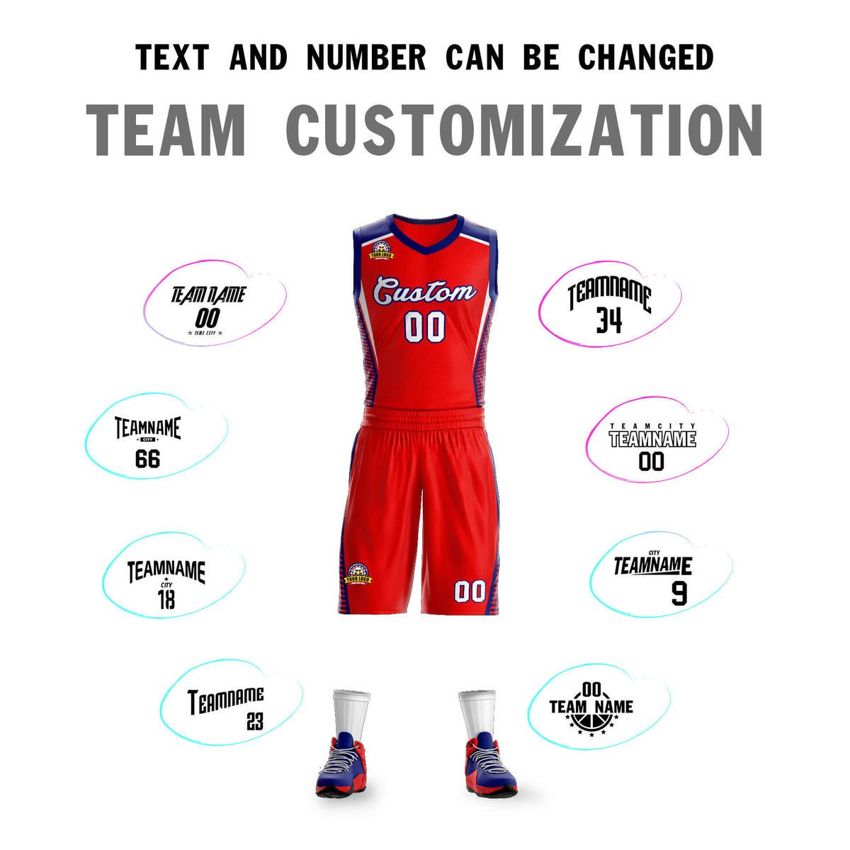 Custom Red White-Navy Classic Sets Mesh Basketball Jersey Limited
