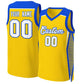 Custom Gold White-Royal Classic Tops Mesh Basketball Jersey