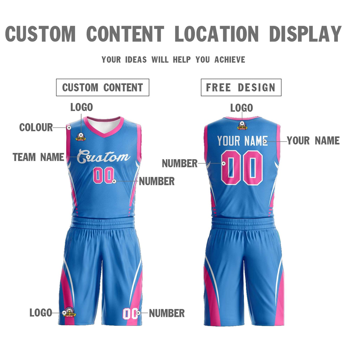Custom Powder Blue White Classic Sets Mesh Basketball Jersey Limited