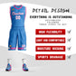 Custom Powder Blue White Classic Sets Mesh Basketball Jersey Limited