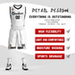 Custom White Black Classic Sets Mesh Basketball Jersey Limited