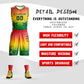 Custom Red Yellow-Green Gradient Fashion Coconut Palm Pattern Sports Uniform Basketball Jersey Limited