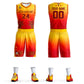 Custom Yellow Red-Dark Red Gradient Fashion Coconut Palm Pattern Sports Uniform Basketball Jersey