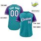 Custom Teal White-Purple Rhombus Authentic Baseball Jersey Limited