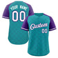 Custom Teal White-Purple Rhombus Authentic Baseball Jersey