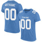 Custom Light Blue White Mesh Authentic Football Jersey Limited