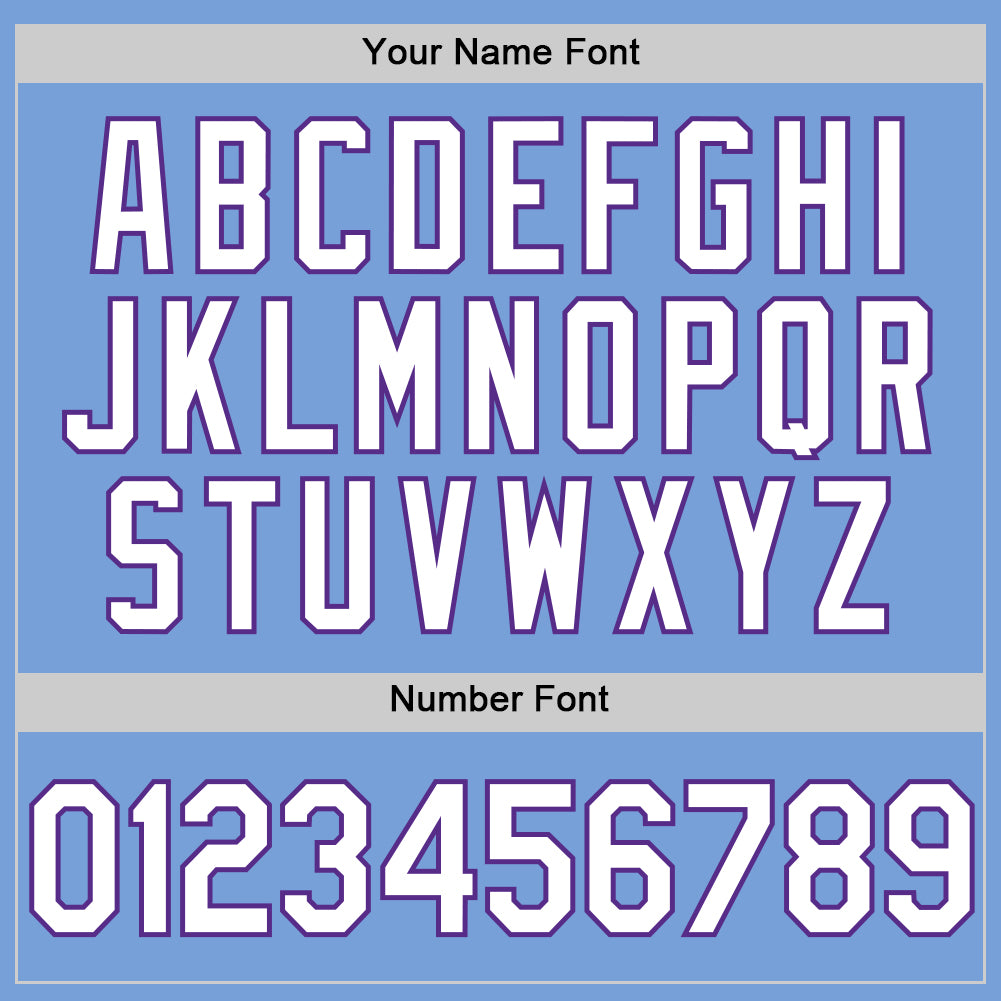 Custom Light Blue White-Purple Authentic Throwback Basketball Jersey Limited