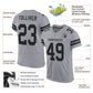 Custom Light Gray Black Mesh Authentic Football Jersey Limited