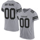 Custom Light Gray Black Mesh Authentic Football Jersey Limited