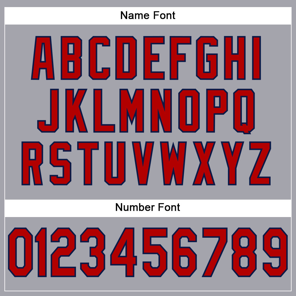 Custom Light Gray Red-Navy Mesh Authentic Football Jersey Limited