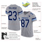Custom Light Gray Navy-Powder Blue Mesh Authentic Football Jersey Limited