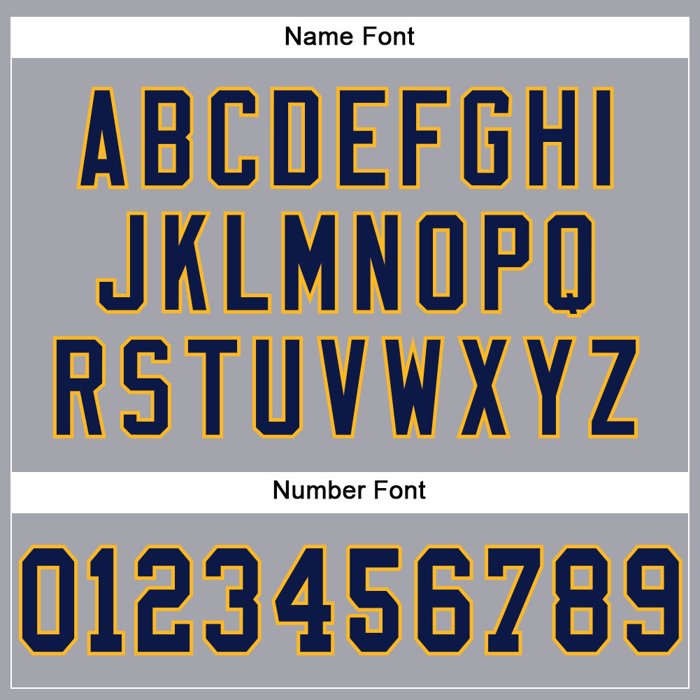 Custom Light Gray Navy-Gold Mesh Authentic Football Jersey Limited