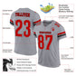 Custom Light Gray Red-Black Mesh Authentic Football Jersey Limited