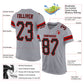 Custom Light Gray Black-Red Mesh Authentic Football Jersey Limited
