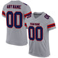 Custom Light Gray Navy-Red Mesh Authentic Football Jersey Limited