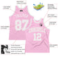 Custom Light Pink White Authentic Throwback Basketball Jersey Limited