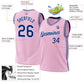 Custom Light Pink Royal-White Authentic Throwback Basketball Jersey Limited
