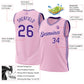 Custom Light Pink Purple-White Authentic Throwback Basketball Jersey Limited