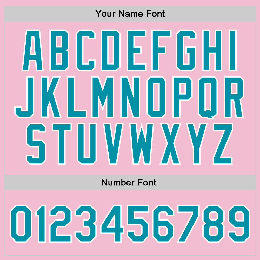 Custom Light Pink Teal-White Authentic Throwback Basketball Jersey Limited