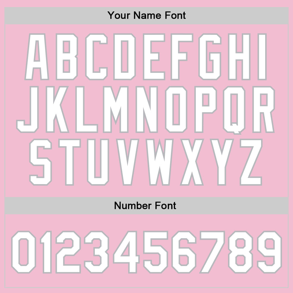 Custom Light Pink White-Gray Authentic Throwback Basketball Jersey Limited