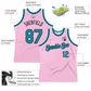 Custom Light Pink Teal-Black Authentic Throwback Basketball Jersey Limited