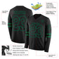Custom Black Kelly Green Long Sleeve Authentic Football Jersey Limited