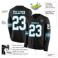 Custom Black White-Panther Blue Long Sleeve Authentic Football Jersey Limited