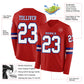Custom Red White-Royal Long Sleeve Authentic Football Jersey Limited