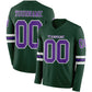 Custom Green Purple-White Long Sleeve Authentic Football Jersey