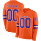 Custom Orange Purple-White Long Sleeve Authentic Football Jersey