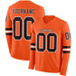 Custom Orange Brown-White Long Sleeve Authentic Football Jersey