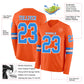 Custom Orange Powder Blue-White Long Sleeve Authentic Football Jersey Limited