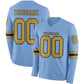 Custom Light Blue Old Gold-Black Long Sleeve Authentic Football Jersey