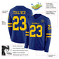 Custom Royal Yellow Long Sleeve Authentic Football Jersey Limited