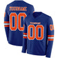 Custom Royal Orange-White Long Sleeve Authentic Football Jersey