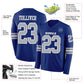 Custom Royal Gray-White Long Sleeve Authentic Football Jersey Limited