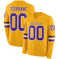 Custom Gold Purple-White Long Sleeve Authentic Football Jersey
