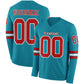 Custom Teal Red-White Long Sleeve Authentic Football Jersey