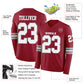 Custom Cardinal White-Gray Long Sleeve Authentic Football Jersey Limited