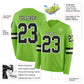 Custom Neon Green Black-White Long Sleeve Authentic Football Jersey Limited
