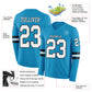 Custom Panther Blue White-Black Long Sleeve Authentic Football Jersey Limited
