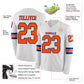 Custom White Orange-Royal Long Sleeve Authentic Football Jersey Limited