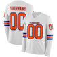 Custom White Orange-Royal Long Sleeve Authentic Football Jersey