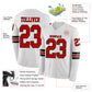 Custom White Red-Black Long Sleeve Authentic Football Jersey Limited