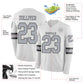 Custom White Gray-Steel Gray Long Sleeve Authentic Football Jersey Limited