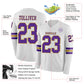 Custom White Purple-Old Gold Long Sleeve Authentic Football Jersey Limited