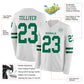 Custom White Kelly Green Long Sleeve Authentic Football Jersey Limited