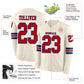 Custom Cream Red-Royal Long Sleeve Authentic Football Jersey Limited
