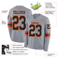 Custom Gray Black-Orange Long Sleeve Authentic Football Jersey Limited