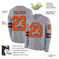 Custom Gray Orange-Black Long Sleeve Authentic Football Jersey Limited